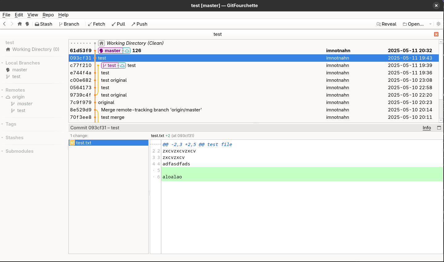 Remake Git Fourchette application interface